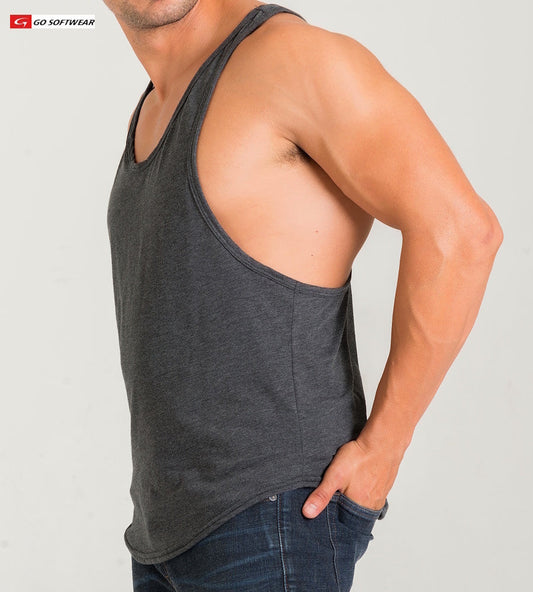 Débardeur de musculation à dos nageur pour homme California Bliss 4945 de Go Softwear - Gris anthracite