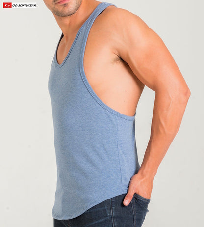 Go Softwear 4945 Herren California Bliss Y-Back Muskel-Shirt - Lite Denim