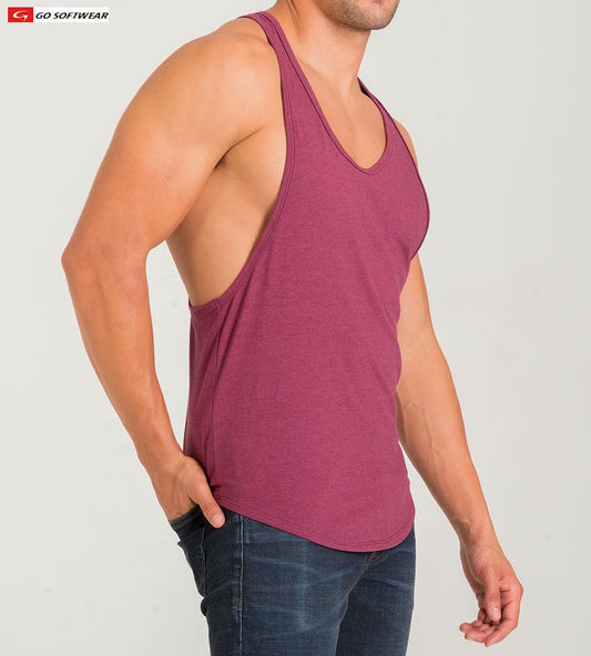 Débardeur de musculation à dos en Y Go Softwear 4945 California Bliss pour homme - Bordeaux