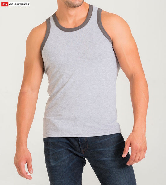 Débardeur classique pour hommes California Bliss 4946 de Go Softwear - Gris chiné