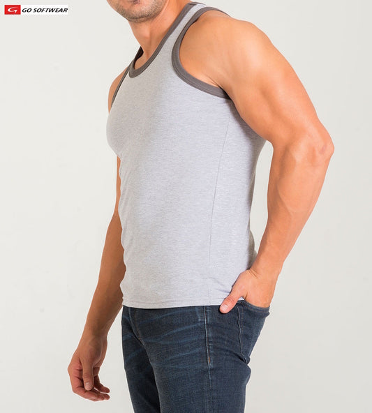 Débardeur classique pour hommes California Bliss 4946 de Go Softwear - Gris chiné