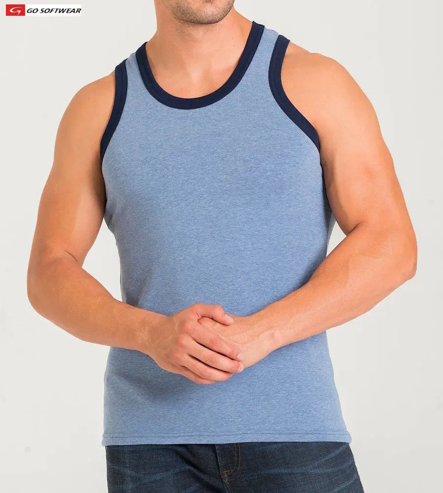 Go Softwear 4946 Men's California Bliss Classic Tank Top - Lite Denim