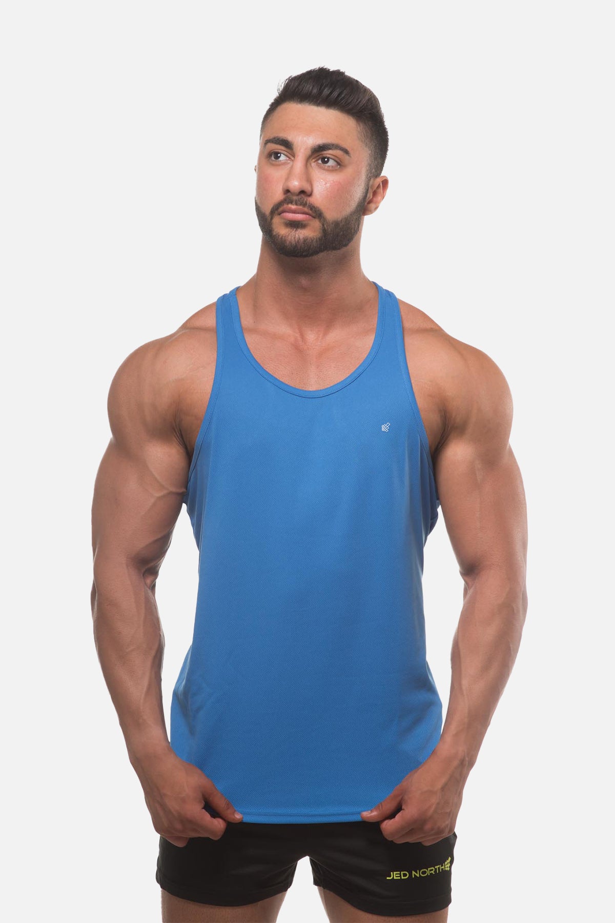 Jed North Men's Fast-Dry Bodybuilding Workout Stringer - Electric Blue