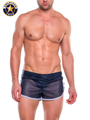 Short de running pour homme AMERICAN JOCK 8894 Elite avec doublure - Bleu marine