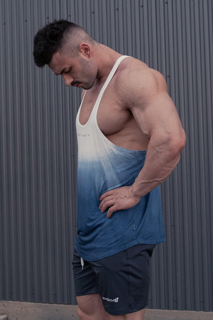 Jed North Men's Classic Bodybuilding Racerback Stringer - Ombre Blue