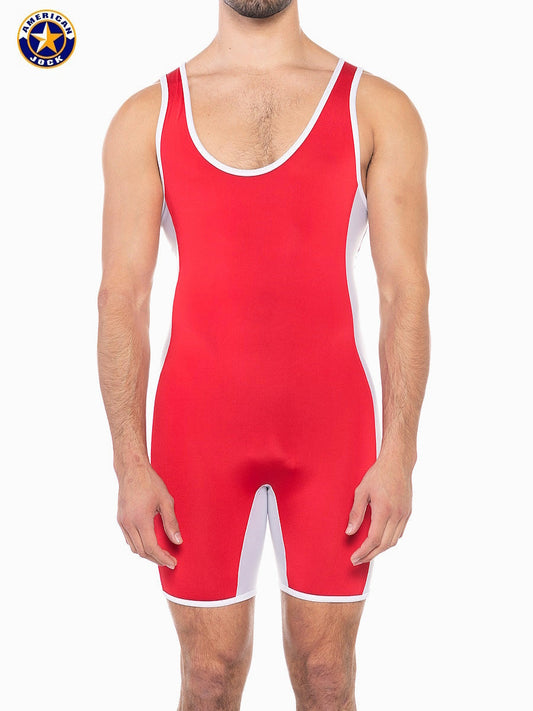 AMERICAN JOCK 8408 Herren-Sport-Singlet Takedown - Ribbon Red