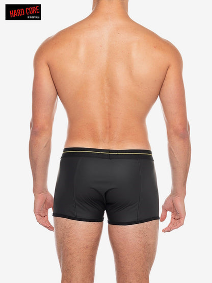 Hard Core 5527 Men's X Pleather Boxer Brief w/ Cod Piece - Midnight