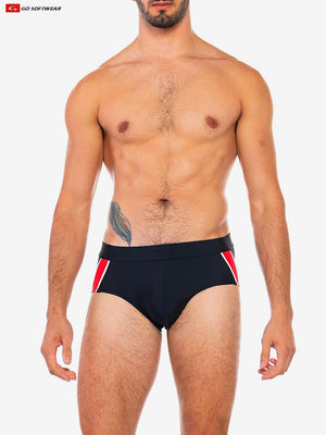 Go Softwear 4579 Herren Folsom Badeslip - Schwarz/Rot