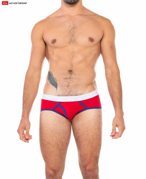 Go Softwear 2021 Herren Cal. Classic Boy Brief - Scharlachrot/Königsblau