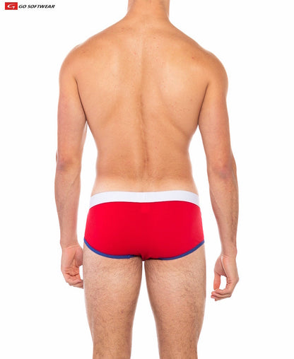Go Softwear 2021 Men's Cal. Classic Boy Brief - Scarlet/Royal Blue