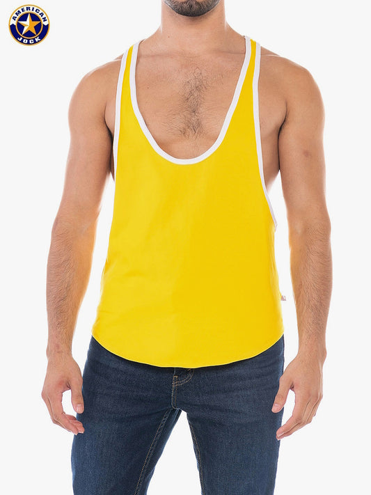 AMERICAN JOCK 8407 Herren Sport-Stringer-Tanktop - Goldgelb