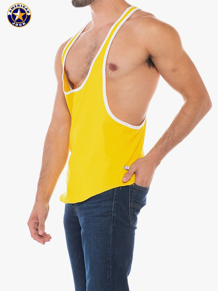 AMERICAN JOCK 8407 Herren Sport-Stringer-Tanktop - Goldgelb