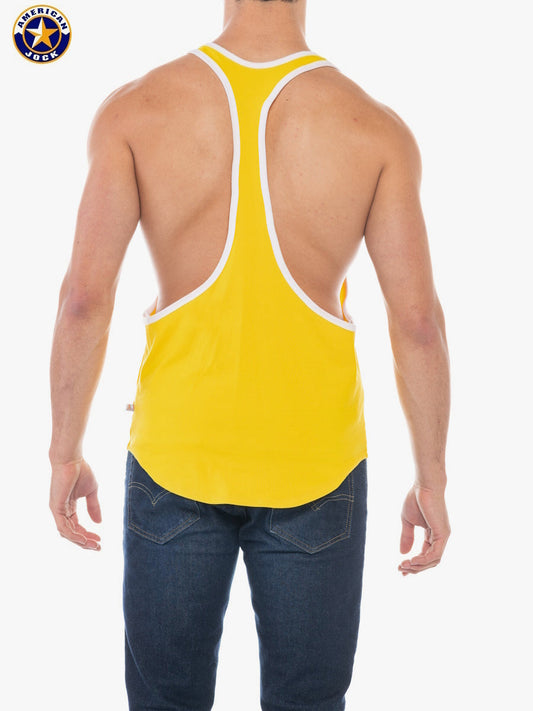 AMERICAN JOCK 8407 Herren Sport-Stringer-Tanktop - Goldgelb