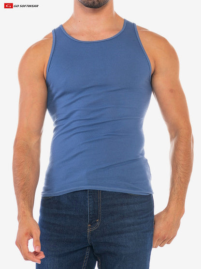 Go Softwear 4915 Herren-Ripp-Tanktop für den Urlaub – Bluebell