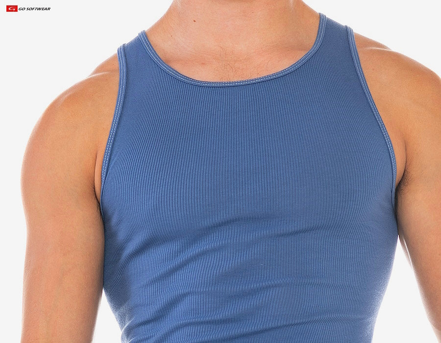 Go Softwear 4915 Herren-Ripp-Tanktop für den Urlaub – Bluebell