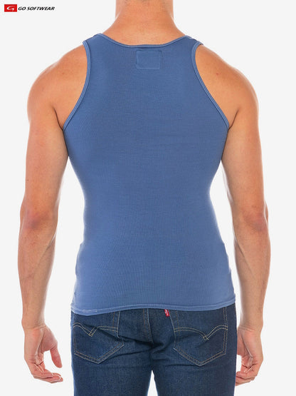 Go Softwear 4915 Herren-Ripp-Tanktop für den Urlaub – Bluebell