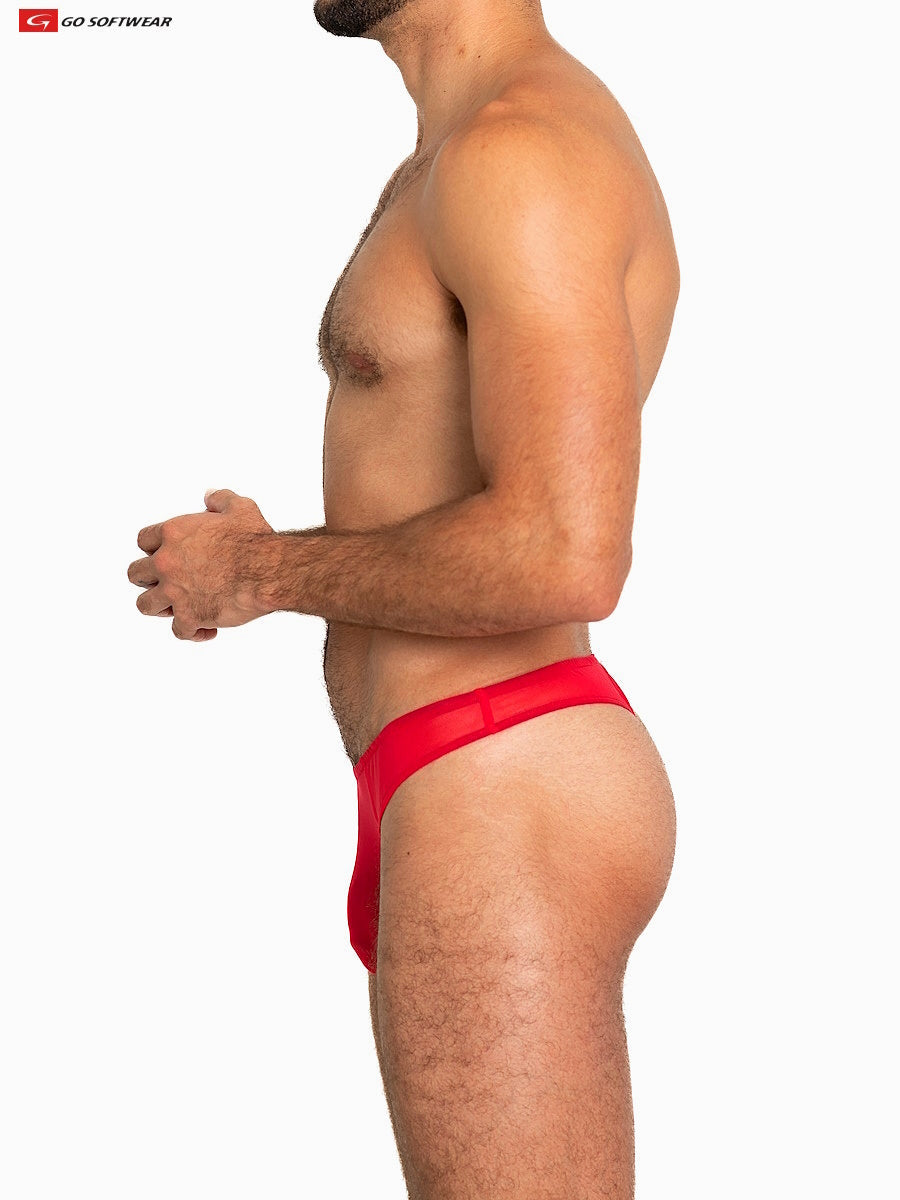 Go Softwear 3355 Men's Sheer Mesh Thong - Scarlet Red