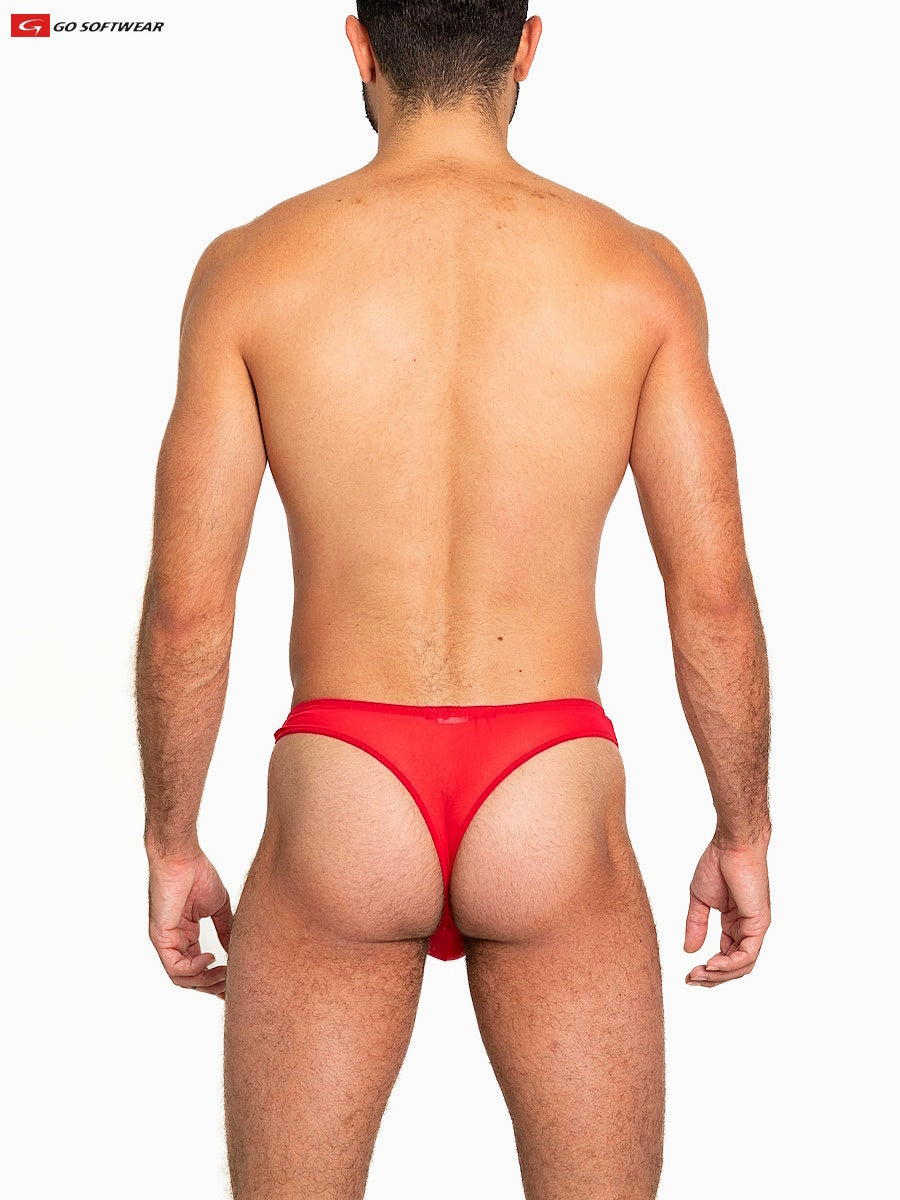 Go Softwear 3355 Men's Sheer Mesh Thong - Scarlet Red