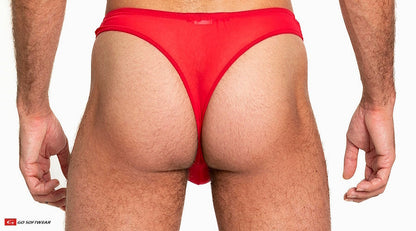 Go Softwear 3355 Men's Sheer Mesh Thong - Scarlet Red