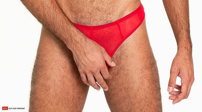 Go Softwear 3355 Men's Sheer Mesh Thong - Scarlet Red
