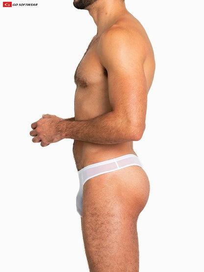 Go Softwear 3355 Men's Sheer Mesh Thong - White