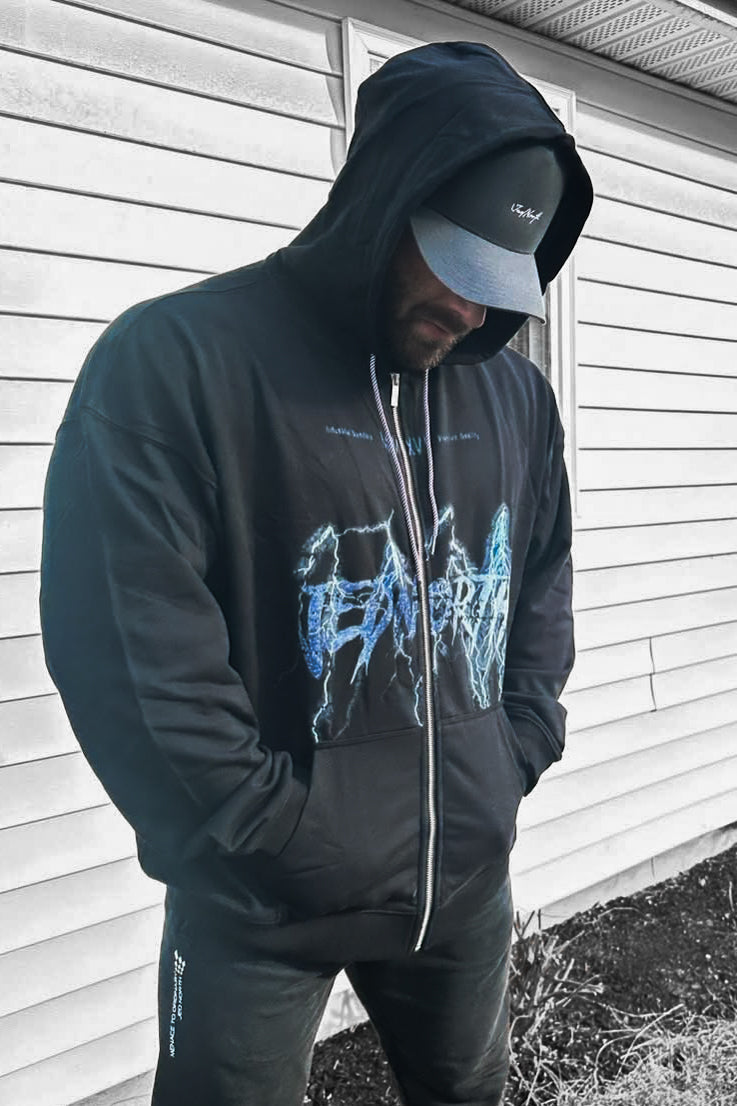 Jed North Men's Limited Edition Zip-Up Hoodie - Lightning Black