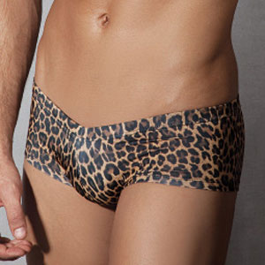 Doreanse leopard boxer brief underwear size s featuring snug form-fitting leopard print design for comfortable wear