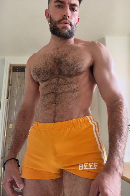 JJ Malibu Men's Varsity Boy Short Shorts - Tangerine Orange