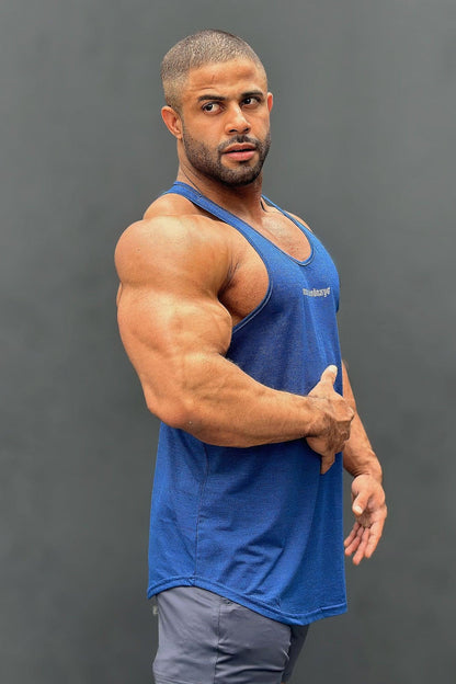 Jed North Men's Performance Max Bodybuilding Stringer - Denim Blue