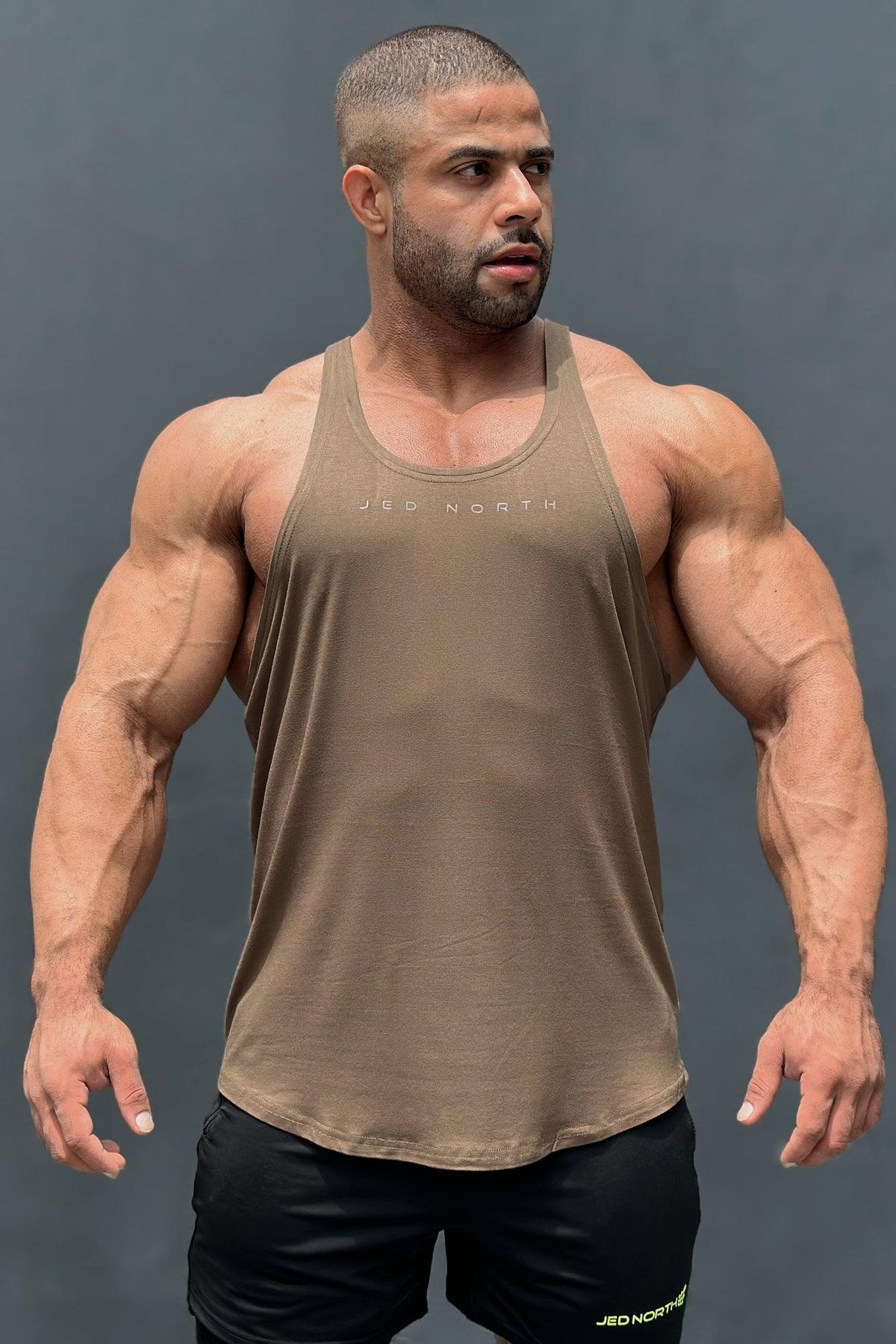 Jed North Men's Classic Bodybuilding Racerback Stringer - Olive