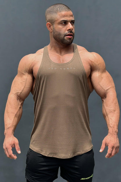 Jed North Men's Classic Bodybuilding Racerback Stringer - Olive