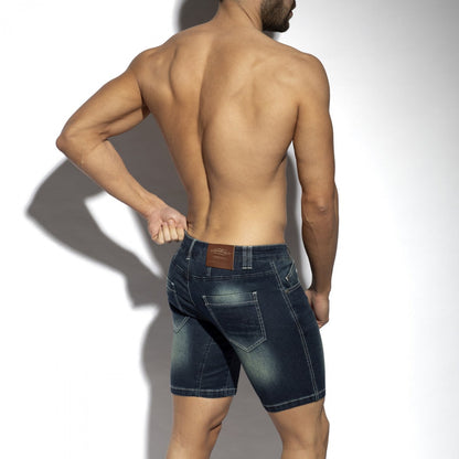 ES Collection Denim Bermuda Jean Short - Dark Jeans