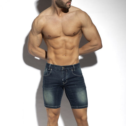 ES Collection Denim Bermuda Jean Short - Dark Jeans