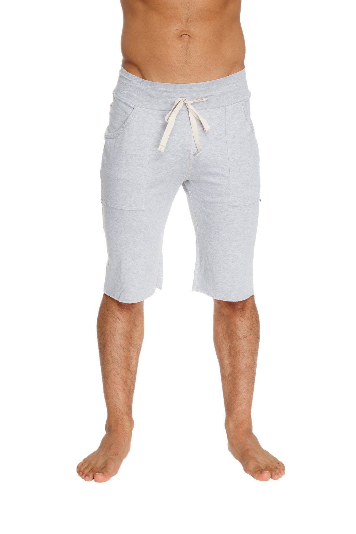 Eco-track short heather grey lightweight soft textured shorts with drawstring waist and side pockets for casual wear