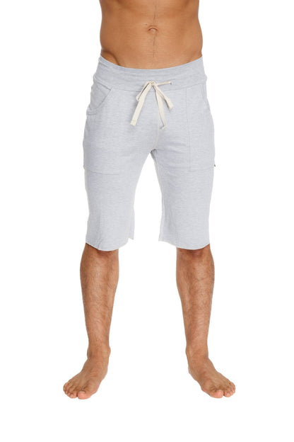 Eco-track short heather grey lightweight soft textured shorts with drawstring waist and side pockets for casual wear