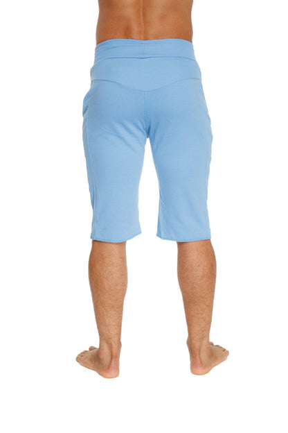 Eco-track short ice blue light blue soft fabric shorts with comfortable elastic waistband for casual wear
