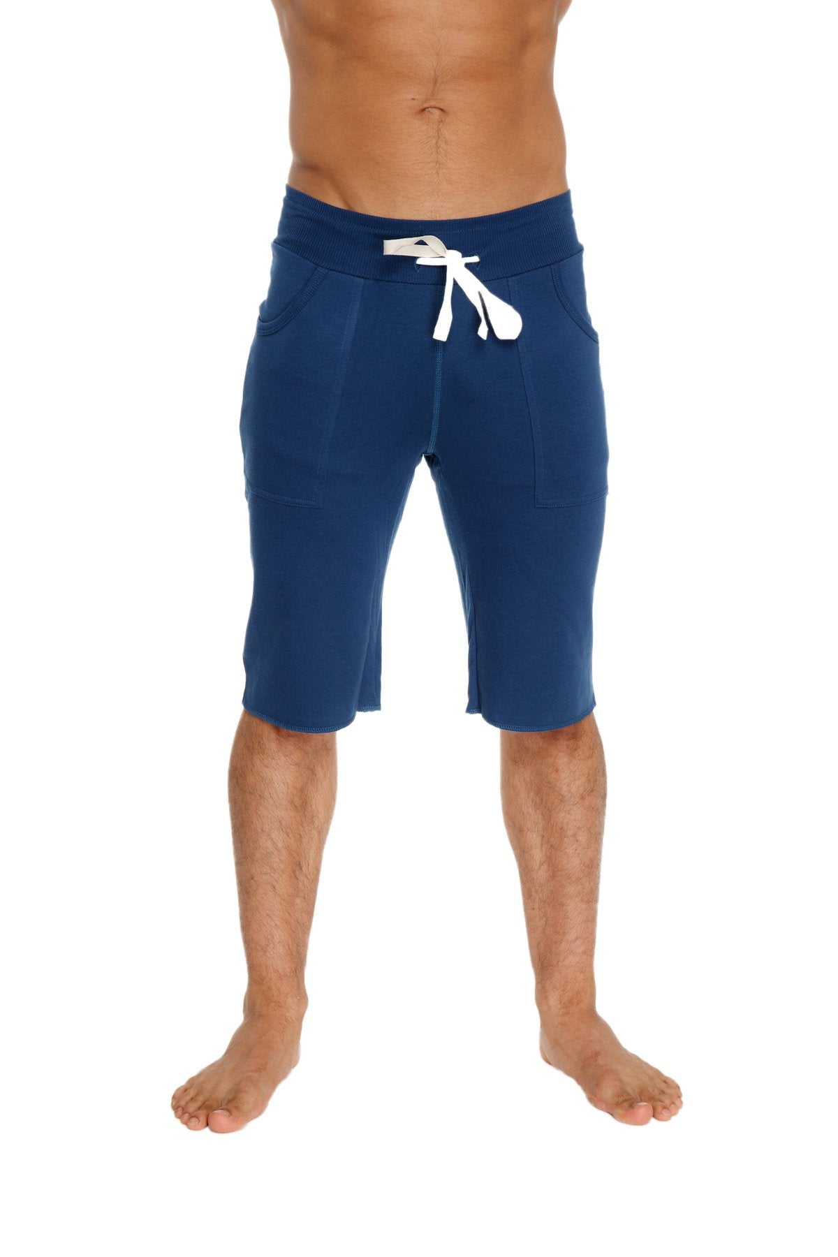 Eco-track short royal blue navy blue athletic shorts with white drawstring and side pockets for activewear
