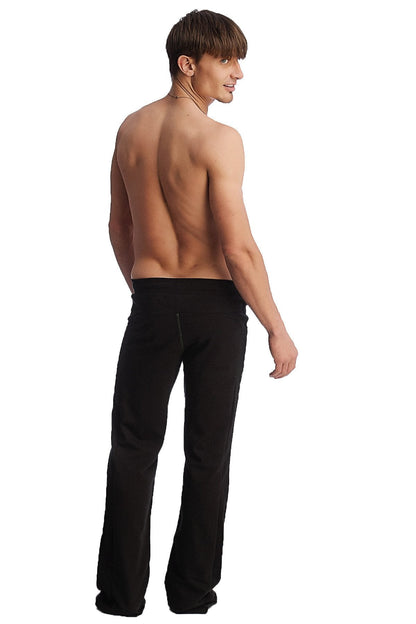 Black straight-leg edge eco-track and yoga sweat pants with sleek modern cut for versatile activewear use