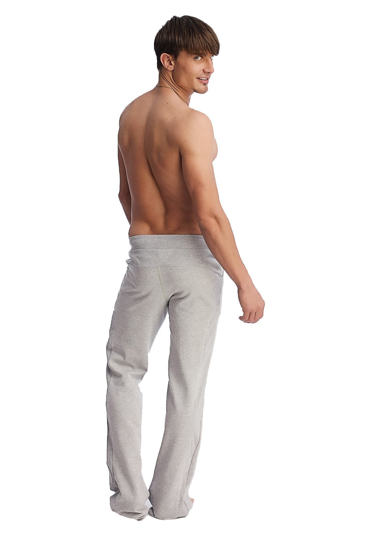 Edge eco-track and yoga sweat pant heather grey with soft light gray fabric relaxed fit and subtle side seam detailing