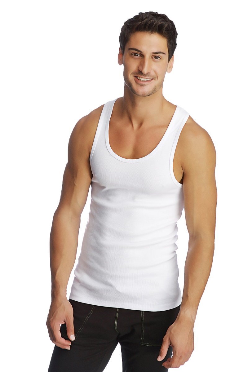 White cotton edge sustain tank top with simple fitted design suitable for casual wear