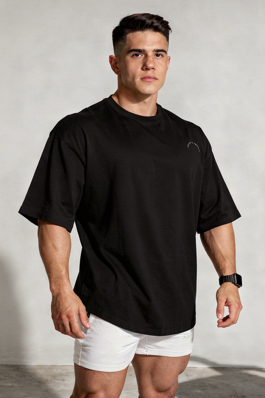 Jed North Men's Energy Oversized T-Shirt - Black Menace to Ordinary