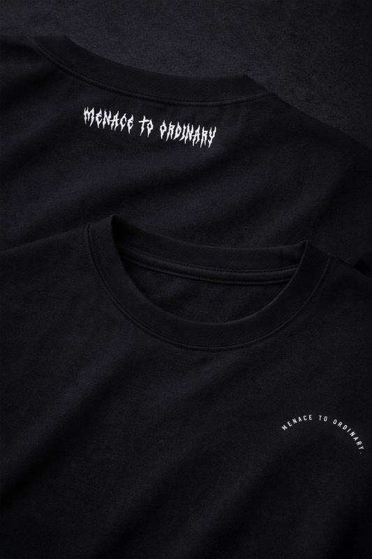 Jed North Men's Energy Oversized T-Shirt - Black Menace to Ordinary