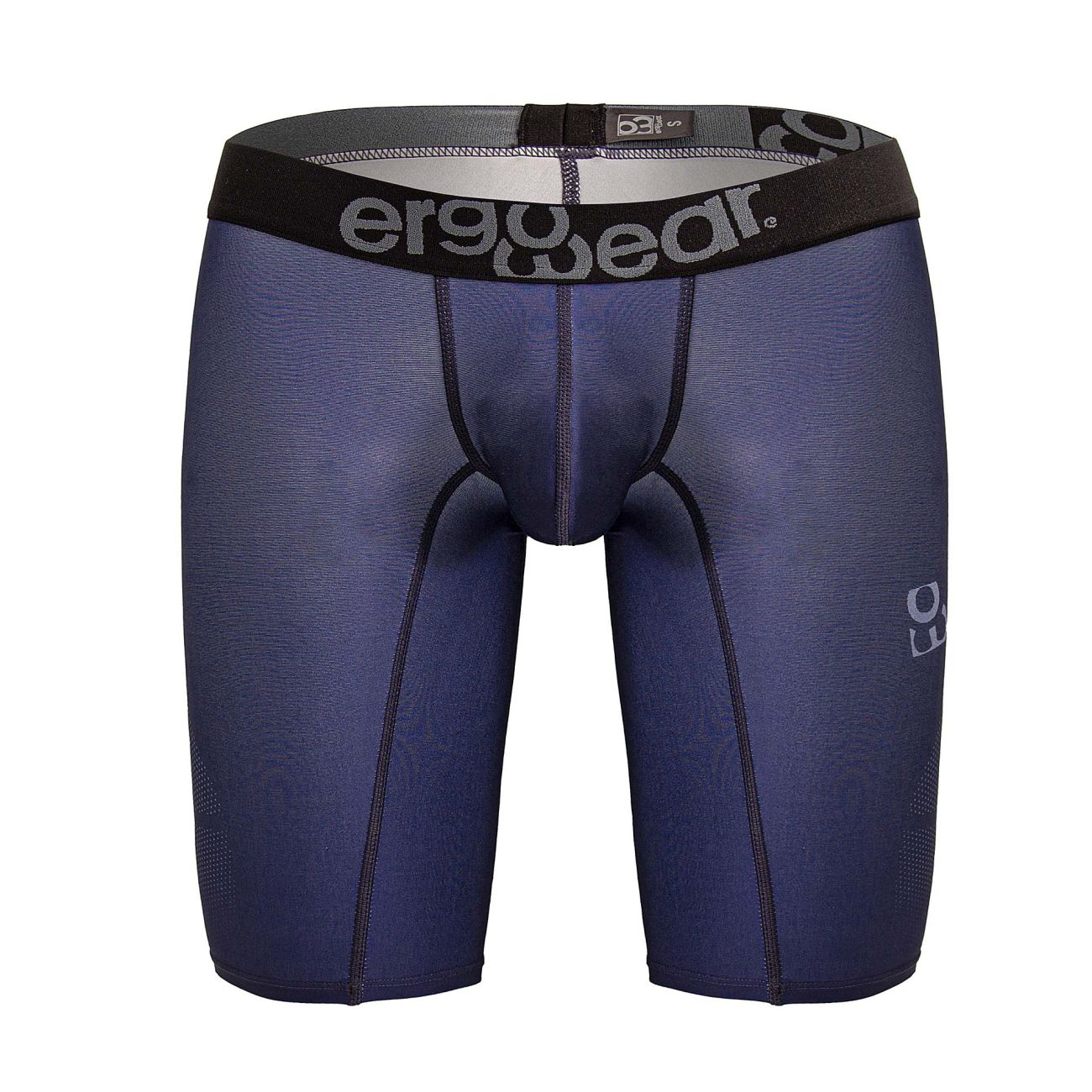 Navy blue ergoWear Ew1607 max se ergonomic compression shorts with black waistband and gray logo detailing