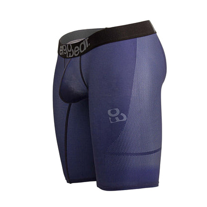 Dark blue ergoWear ew1607 max se athletic briefs with black waistband logo and subtle gray patterned leg design