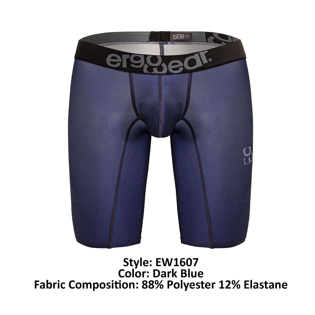 Dark blue ergowear ew1607 max se ergonomic compression shorts with black waistband for athletic use