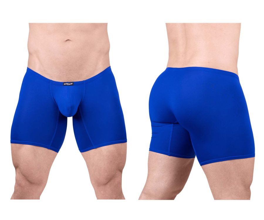 Vibrant royal blue ergoWear ew1710 x4d men’s boxer briefs with snug form-fitting design and seamless construction