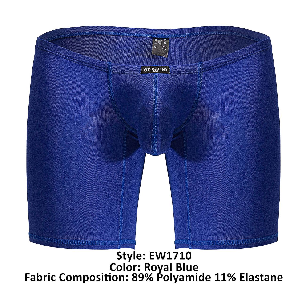 ErgoWear EW1710 X4D royal blue men’s boxer briefs made from 89 polyamide 11 elastane with snug fit and seam detailing