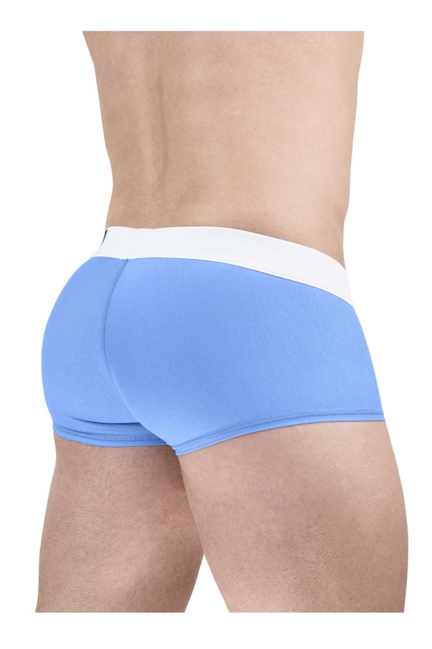 Light blue ergo wear ew1713 max cotton trunks with contrasting white waistband designed for comfort and support