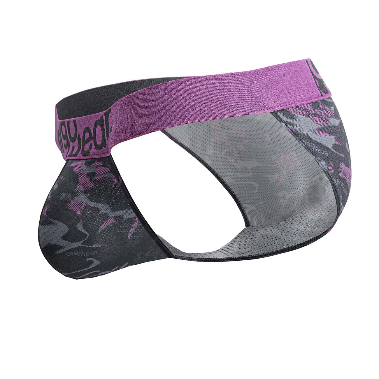ErgoWear ew1715 max se camo bikini in purple and black camouflage with pink mesh interior for men