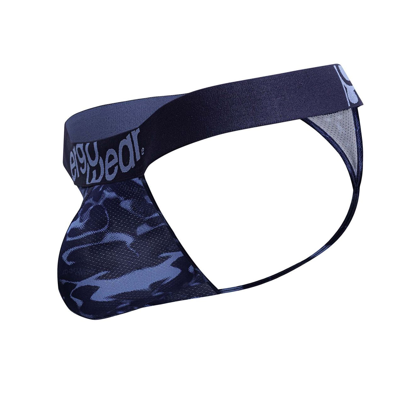 Ergowear ew1718 max se camo g-string in navy and light blue camouflage with eggy wear elastic waistband